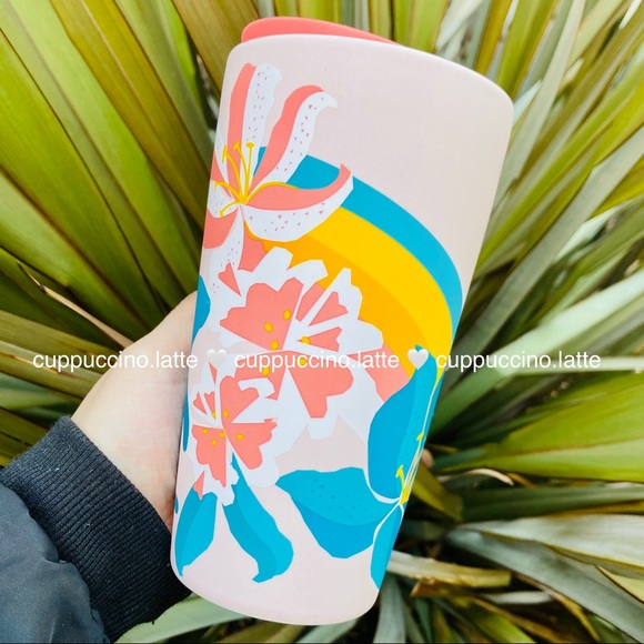 🌷LAST FEW🌈Starbucks Pink Floral Velvet Tumbler